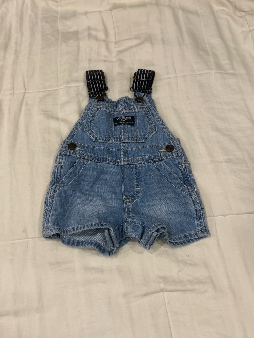 OshKosh B'gosh Light Blue Denim Shortalls for Kids as 3mos